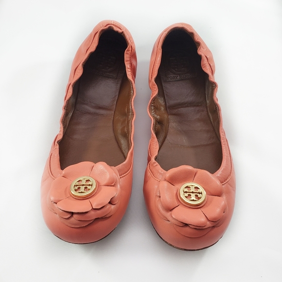 Tory Burch Ballet Flats Orange Leather - Picture 1 of 7